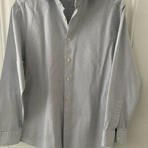 Charles Tyrwhitt Men's Light Blue Geometric Shirt